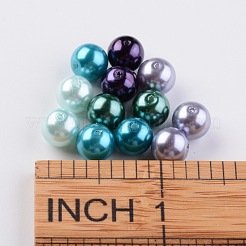 ガラスパールビーズセット  海ミックス  環境に優しい  ラウンド  染め  ミックスカラー  8mm  穴：0.7~1.1mm  約200個/箱。&nbsp;HY-JP0001-03-J
