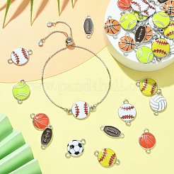40Pcs 8 Styles Sports Theme Alloy Enamel Connector Charms&nbsp;ENAM-CJ0005-90