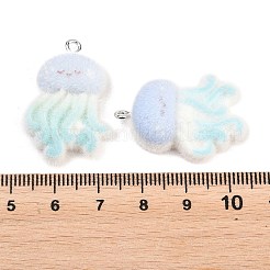 Flocking Opaque Resin Pendants&nbsp;RESI-P053-03D-P