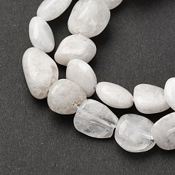 天然レインボー ムーンストーン ビーズ 連売り  ナゲット  タンブルストーン  8.5~13x7.5~9.5x4~7.5mm  穴：1mm  約40~42個/連  15.16''~15.55''（38.5~39.5センチメートル）&nbsp;G-K395-A12-02