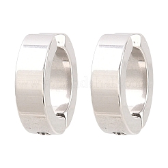 201ステンレススチールカフイヤリング  C字型  304ステンレスピン付き  ステンレス鋼色  13x6mm&nbsp;EJEW-T056-01P-05