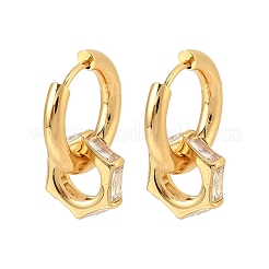 304 Stainless Steel Clear Cubic Zirconia Hoop Earrings&nbsp;EJEW-P343-01G