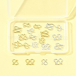 真鍮S字フック留め具20種類4個  ゴールデン＆シルバー  9x7~10x1mm  5個/スタイル&nbsp;KK-FS0001-59