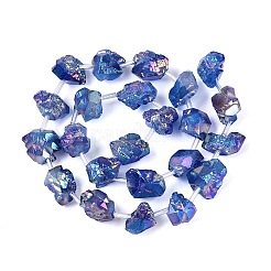 Dyed Electroplate Raw Rough Natural Amethyst Beads Strands&nbsp;G-Q610-05A