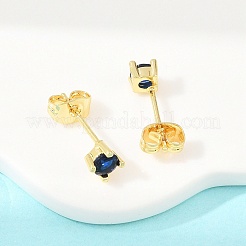 Brass Micro Pave Cubic Zirconia Stud Earrings&nbsp;EJEW-F405-22C-G02