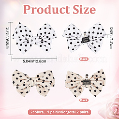 2 Pairs 2 Colors Polka Dot Pattern Cloth Bowknot Shoe Decorations&nbsp;FIND-CP0001-39