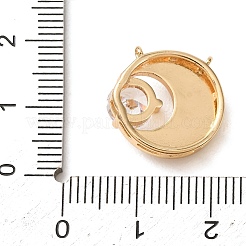 真鍮製ラインストーンペンダント  ムーンチャーム  シェルと  14KGP本金メッキ  15.5x15.5x5.5mm  穴：1mm&nbsp;CU-CBA2F8A-03G