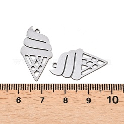 ステンレスペンダント201個  アイスクリームチャーム  ステンレス鋼色  25.5x14x1mm  穴：1.4mm&nbsp;STAS-I364-13P