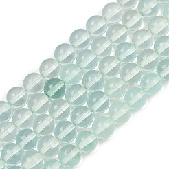 ウォーターメロンストーンガラスビーズ連売り  ラウンド  アクアマリン  6~7mm  穴：0.8mm  約65個/連  15.75''（40センチメートル）&nbsp;G-F792-C16-05