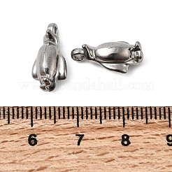 304ステンレスペンダント  ペンギンチャーム  ステンレス鋼色  16x8x6mm  穴：1.5mm&nbsp;STAS-B167-03A-P