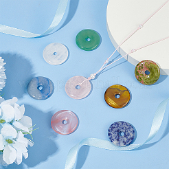 8Pcs 8 Styles Mixed Gemstones Pendants&nbsp;G-BC0001-55