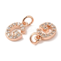 Brass Micro Pave Grade AAA Cubic Zirconia Charms&nbsp;LS-ZIRC-P067-11RG-G-NR