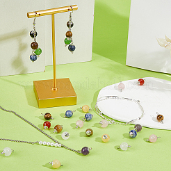 100Pcs 10 Colors Natural Gemstone Pendants&nbsp;PALLOY-FH00207
