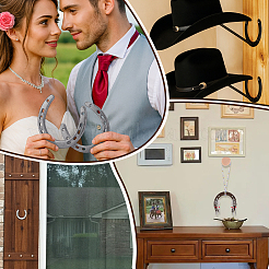 4Pcs Cast Iron Horseshoe Wall Decorations&nbsp;AJEW-PH0007-63