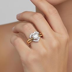 Alloy Micro Pave Cubic Zirconia Finger Rings&nbsp;WG498B6-01