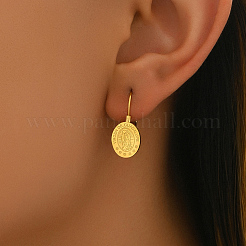 304 Stainless Steel Coin Hoop Earrings&nbsp;GM0292