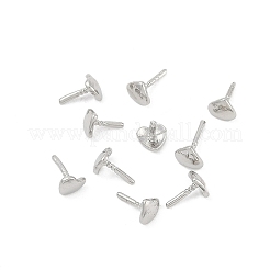 ハート真鍮ヘッドピン  おばけ魔女のバロックパール作りに  プラチナ  5mm  ヘッド：3.5x4mm&nbsp;KK-U051-02P-01