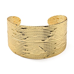 Rack Plating Brass Wide Cuff Bangles&nbsp;BJEW-D057-04G