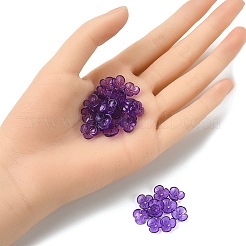 透明なアクリルビーズキャップ  3  - 花びらの花  暗い蘭  10x3mm  穴：1.4mm&nbsp;TACR-YW0001-84B