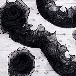3 Layers Ruffled Polyester Ribbon&nbsp;OCOR-WH0047-65