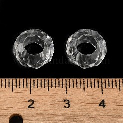 クリアアクリルヨーロピアンビーズ  大穴ビーズ  ファセットロンデル  透明  11.5x6.5mm  穴：6mm  約1351個/500g&nbsp;TACR-G048-09