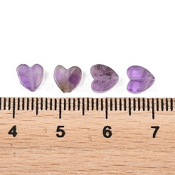 天然石アメジストビーズ  ハート  6x6x2mm  穴：0.8mm&nbsp;G-H356-01A-01