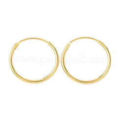 925スターリングシルバーハギーフープピアス  リング  ゴールドカラー  18x1.2mm  ピン：0.6mm&nbsp;EJEW-C179-05A-G