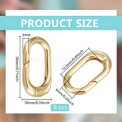 6Pcs Brass Spring Gate Rings&nbsp;KK-BC0014-89
