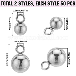 100Pcs 2 Styles 202F & 201 Stainless Steel Charms&nbsp;STAS-SC0006-33