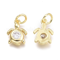 Brass Micro Pave Cubic Zirconia Pendants&nbsp;KK-P187-12C-G