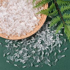 プラスチック接着フラットパッドベイル500個  フラットラウンドペンダントの検索  透明  16x8x5.4mm  穴：2mm&nbsp;KY-YW0002-14