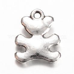 合金のチベット風チャーム  クマ  カドミウムフリー＆鉛フリー  アンティークシルバー  16x13x3mm  穴：2mm  約690個/1000g&nbsp;TIBE-T003-023AS-LF