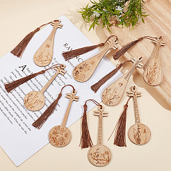 8Pcs 8 Style Ancient Style Bamboo Bookmarks&nbsp;AJEW-GO0001-48