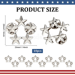 10Pcs Star Alloy Lapel Pin Backs for Backpack Clothes&nbsp;JEWB-PH0001-43S
