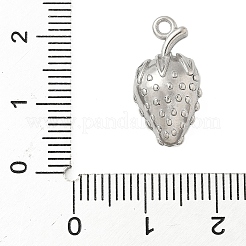 304ステンレスペンダント  ストロベリーチャーム  変色防止  ステンレス鋼色  18.5x9x7.5mm  穴：1.7mm&nbsp;STAS-I337-01P