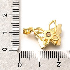 Brass Micro Pave Cubic Zirconia Pendents&nbsp;KK-R212-5G