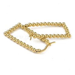 304ステンレススチールフープピアス  女性のためのジュエリー  ゴールドカラー  長方形  33x18mm&nbsp;EJEW-K278-13C-G