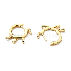 Cubic Zirconia Rectangle Dangle Hoop Earrings&nbsp;EJEW-Z019-03D-G