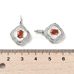 Brass Micro Pave Cubic Zirconia Pendants&nbsp;KK-P260-20P