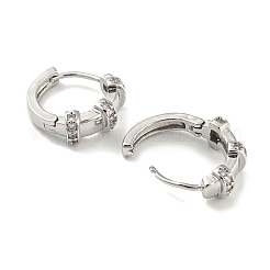Rack Plating Brass with Cubic Zirconia Hoop Earrings for Women&nbsp;EJEW-G363-01P