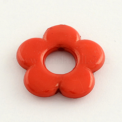 不透明なアクリルフラワービーズフレーム  ミックスカラー  20x4mm  穴：2mm  内径：7mm  約655個/500g&nbsp;SACR-Q099-M67