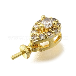 Brass Micro Pave Clear Cubic Zirconia Peg Bails&nbsp;KK-M316-15G