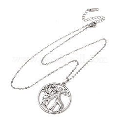 304 Stainless Steel Pendant Cable Chain Necklaces for Men Women&nbsp;NJEW-K308-03D-P