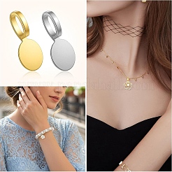 80Pcs 2 Colors Tibetan Style Alloy Glue On Flat Pad Pendant Bails&nbsp;TIBE-YW0002-12