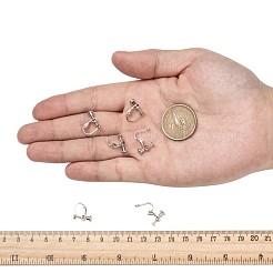 真鍮製ねじ式クリップイヤリングパーツ  スパイラルイヤークリップ  穴開けないイヤリング  プラチナ  13~15x13x5mm&nbsp;KK-L164-02P