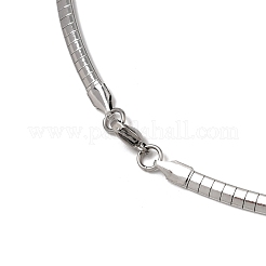 4MM 304 Stainless Steel Flat Snake Chain Necklaces&nbsp;MAK-Z004-07P