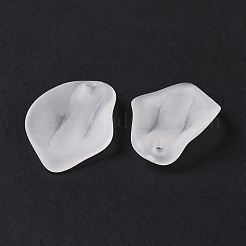 透明なアクリルパーツ  艶消し  葉  ホワイトスモーク  23x16x3.5mm  穴：1.8mm  約980個/500g&nbsp;OACR-A017-16