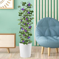 鉄製のガーデントレリス  つる植物や鉢植え植物用の、装飾的なスクロールトップ型植物支柱  ブラック  815x176x5mm&nbsp;AJEW-G074-01EB