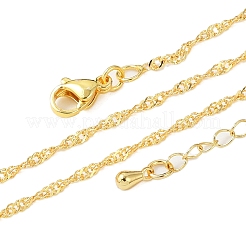 Brass Singapore Chains Necklaces for Women&nbsp;NJEW-D302-34G