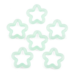 透明蓄光アクリルパーツ  グリッターパウダー付き  スター  アクアマリン  29.5x30.5x5mm  穴：1.8mm  約320個/500g&nbsp;TACR-T007-12B